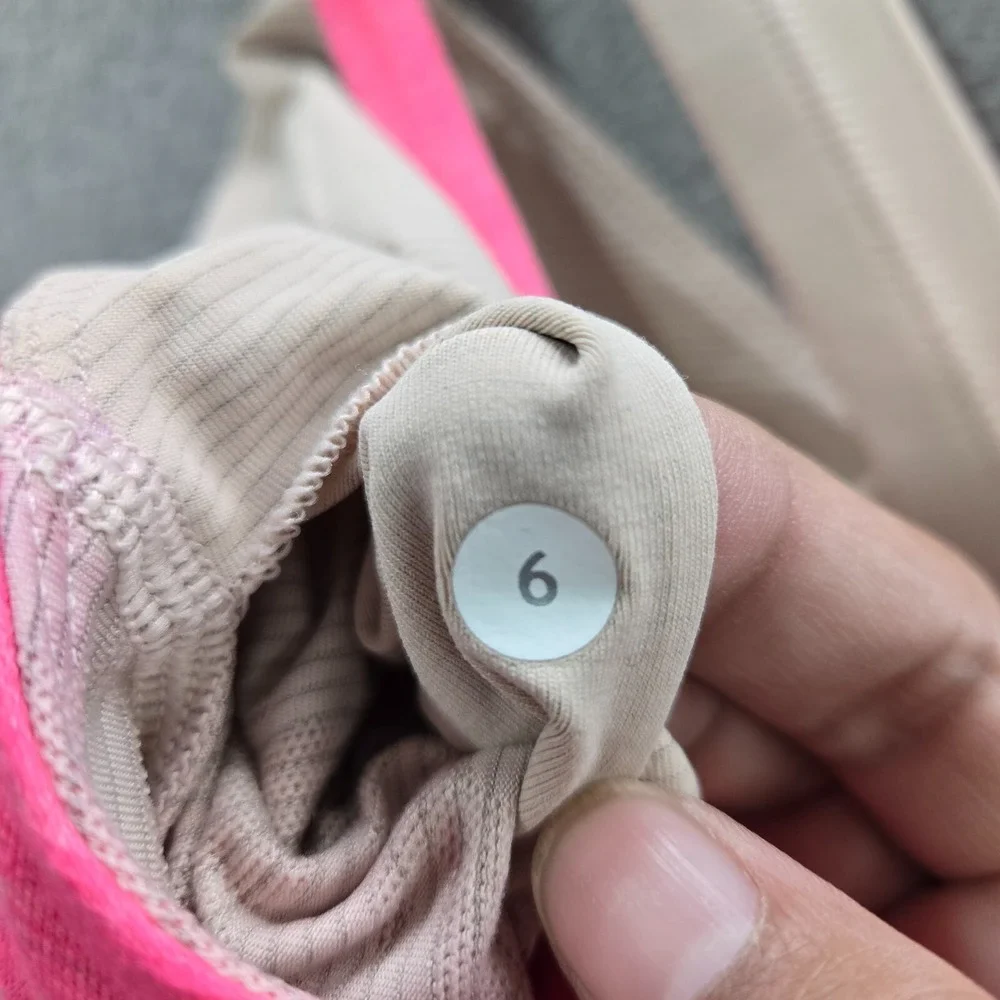 Lululemon Women Activewear Tank Top 6 Pink Run For Gold Built in‎ Bra Sleeveless